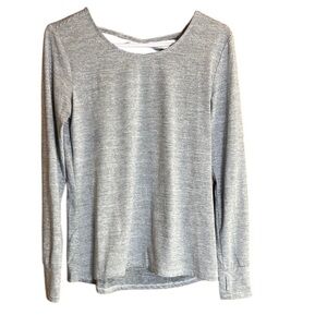 Market & Spruce Gray Long Sleeve Blouse